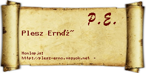 Plesz Ernő névjegykártya