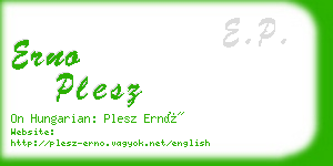 erno plesz business card